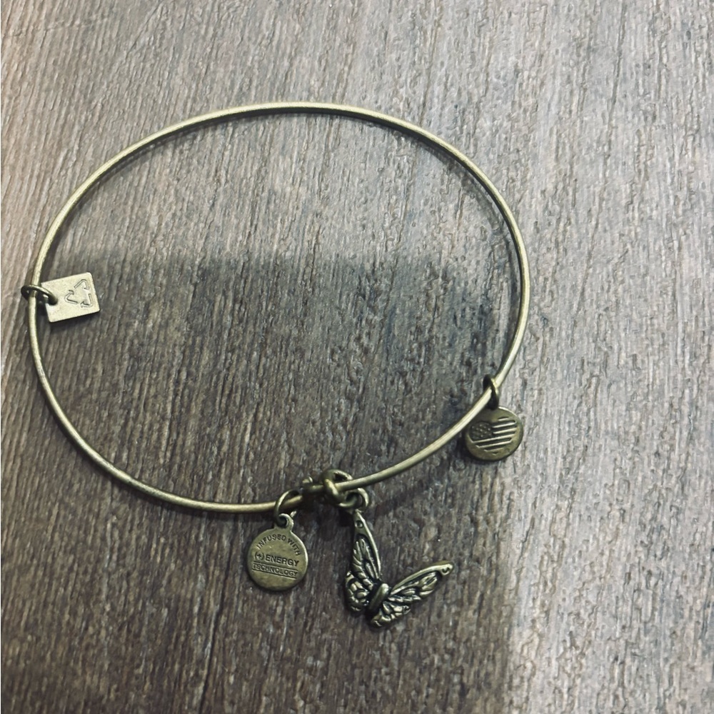 Alex and Ani Gold Butterfly Charm Bracelet